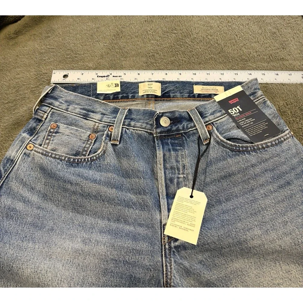 New Levi’s 501 ‘90s 27x30 Big E Selvedge Redline Jeans Denim Sashiko Repair NWT - Picture 9 of 10